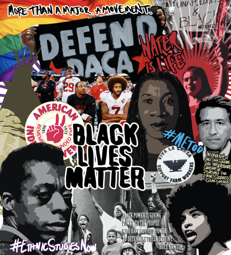 Collage of modern and historic civil rights activists.