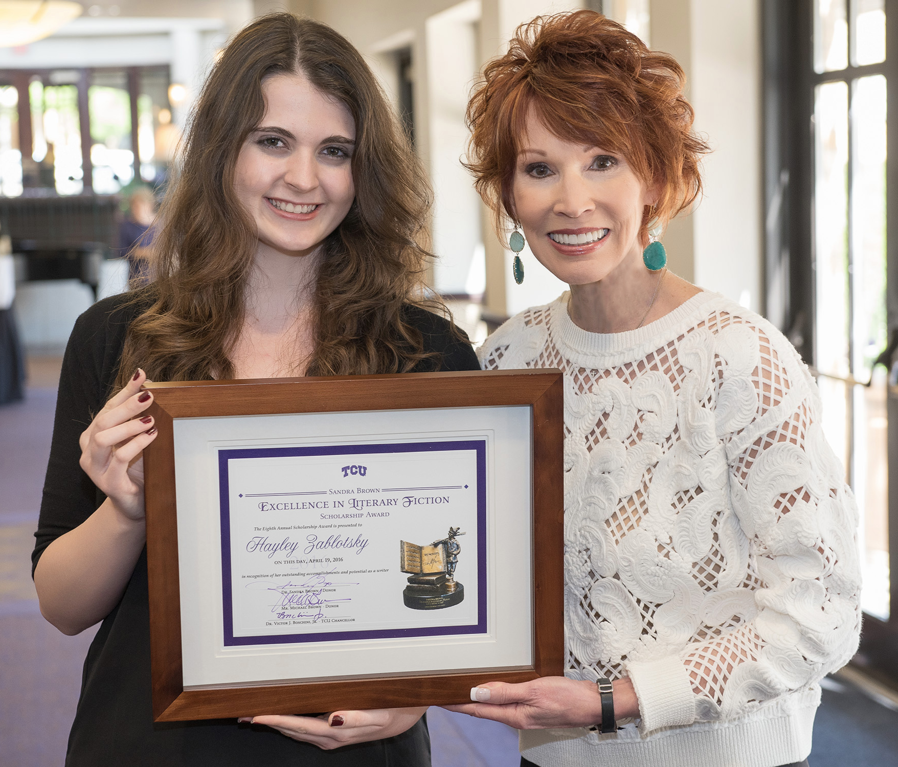 Sandra Brown with 2016 Scholarship Winner