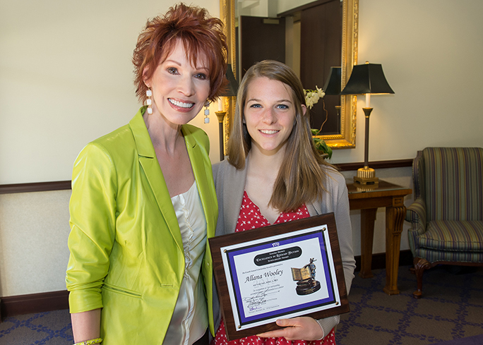 Sandra Brown with 2013 Scholarship Winner