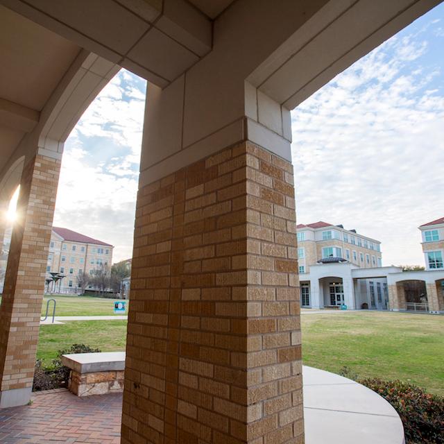 A view of the TCU campus commons