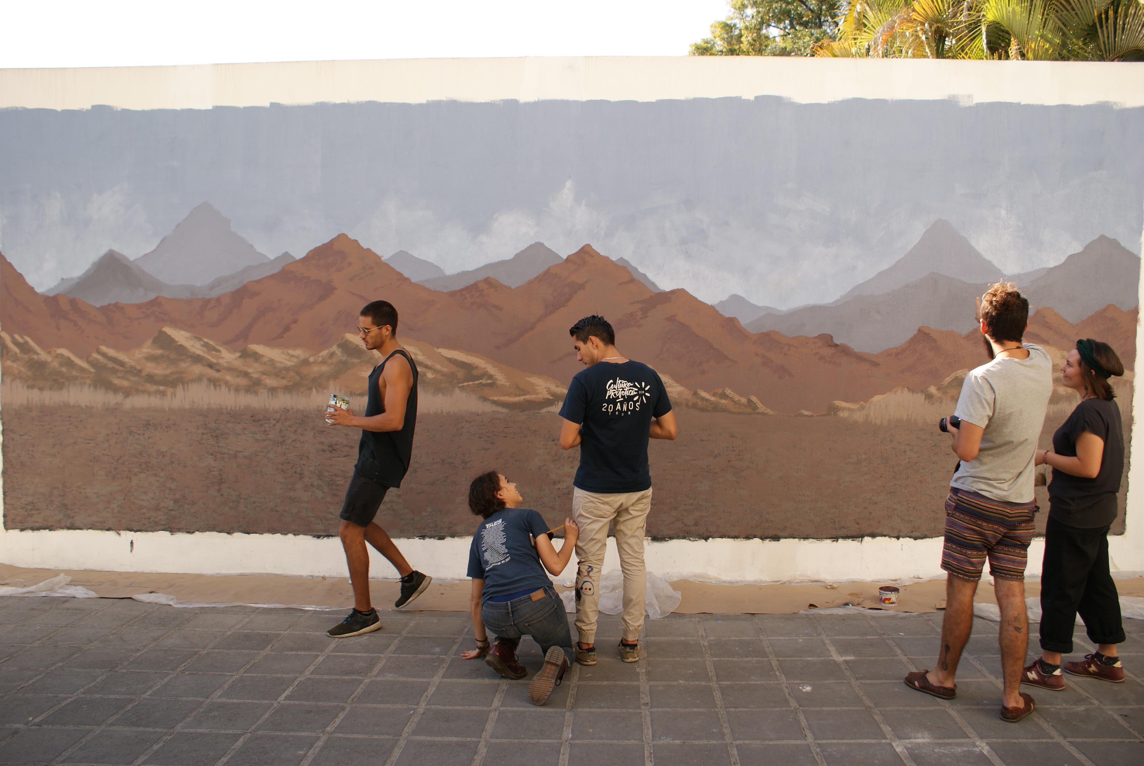 picture of mural in process