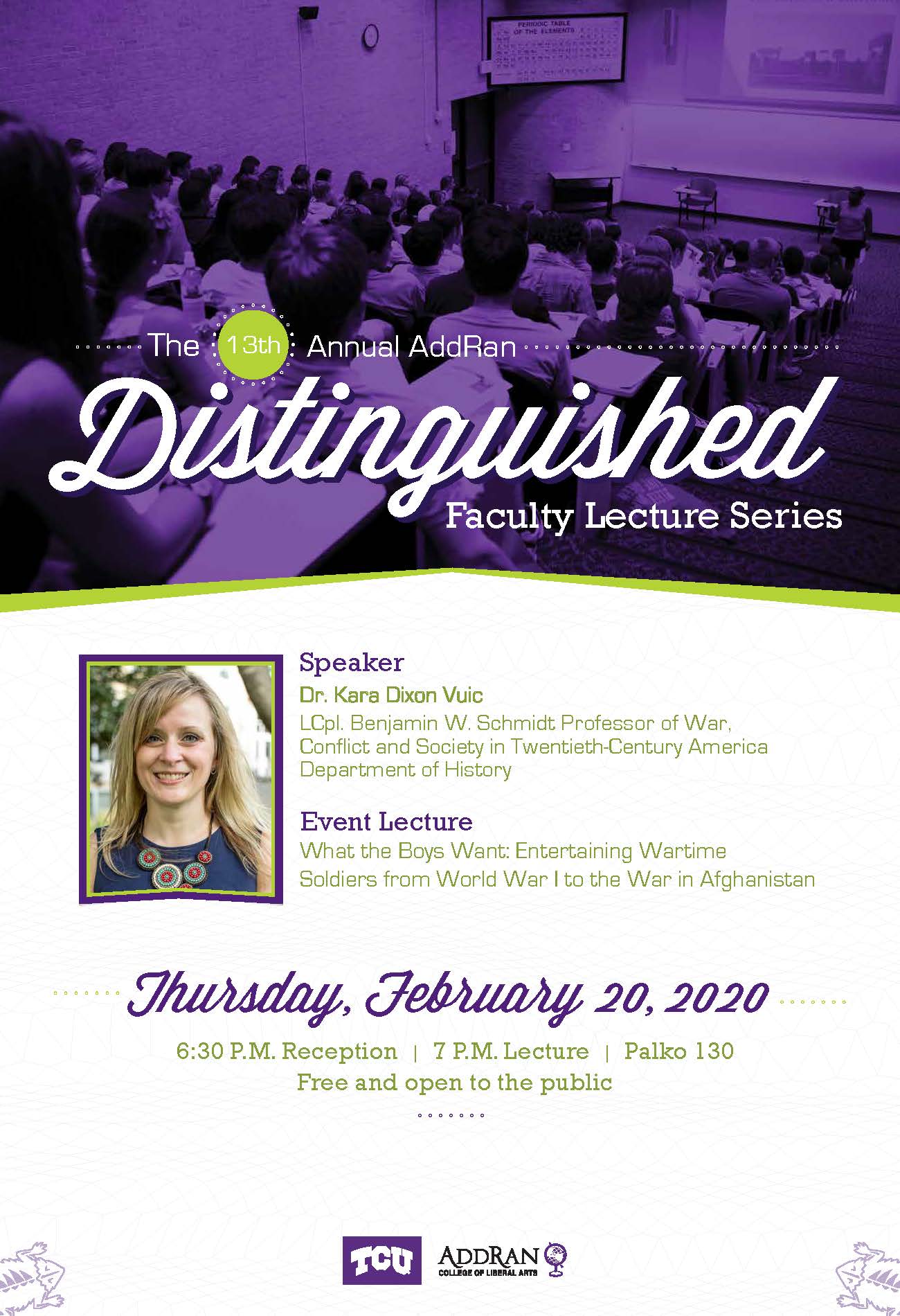 2/10/2020 - Dr. Kara Dixon Vuic Selected as AddRan Distinguished Faculty Lecture Speaker