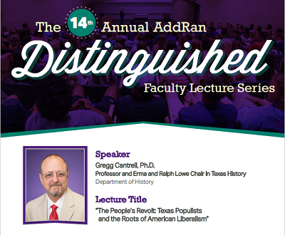 AddRan Distinguished Lecture: Gregg Cantrell 