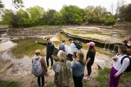 Students learn at the trinity river