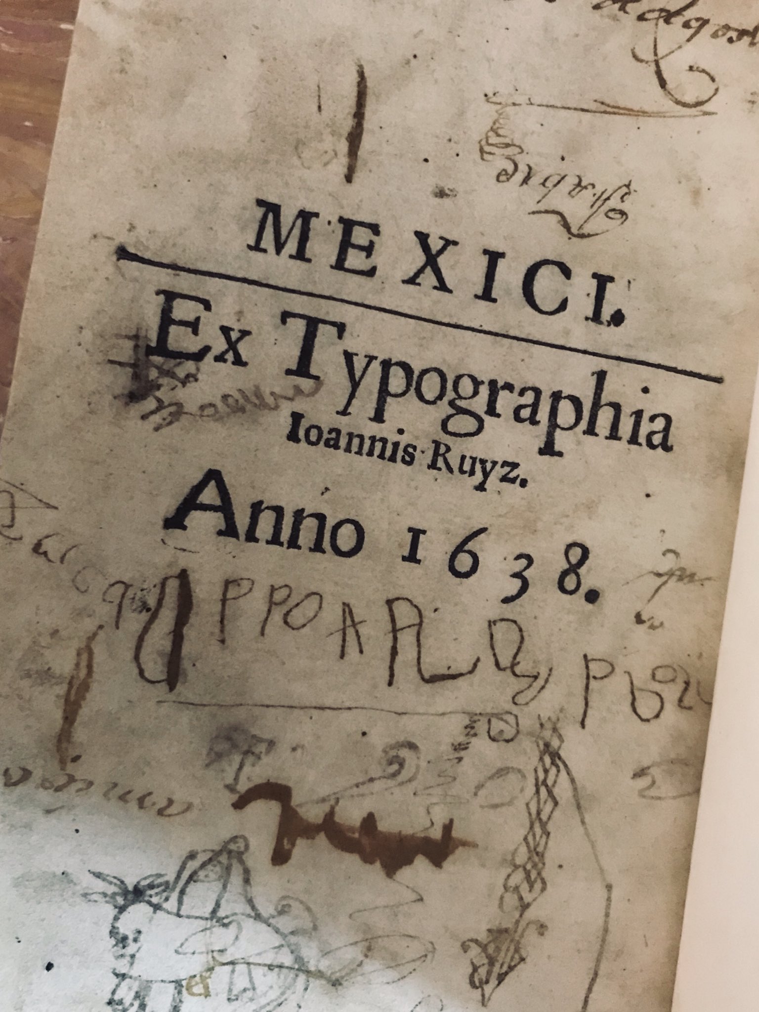 One of the most fascinating aspects of working with old books is finding doodles, drawings, and other forms of annotation and markings across their pages. Pedro de Contreras, Manual to Administer the Holy Sacraments (Mexico City, 1638).