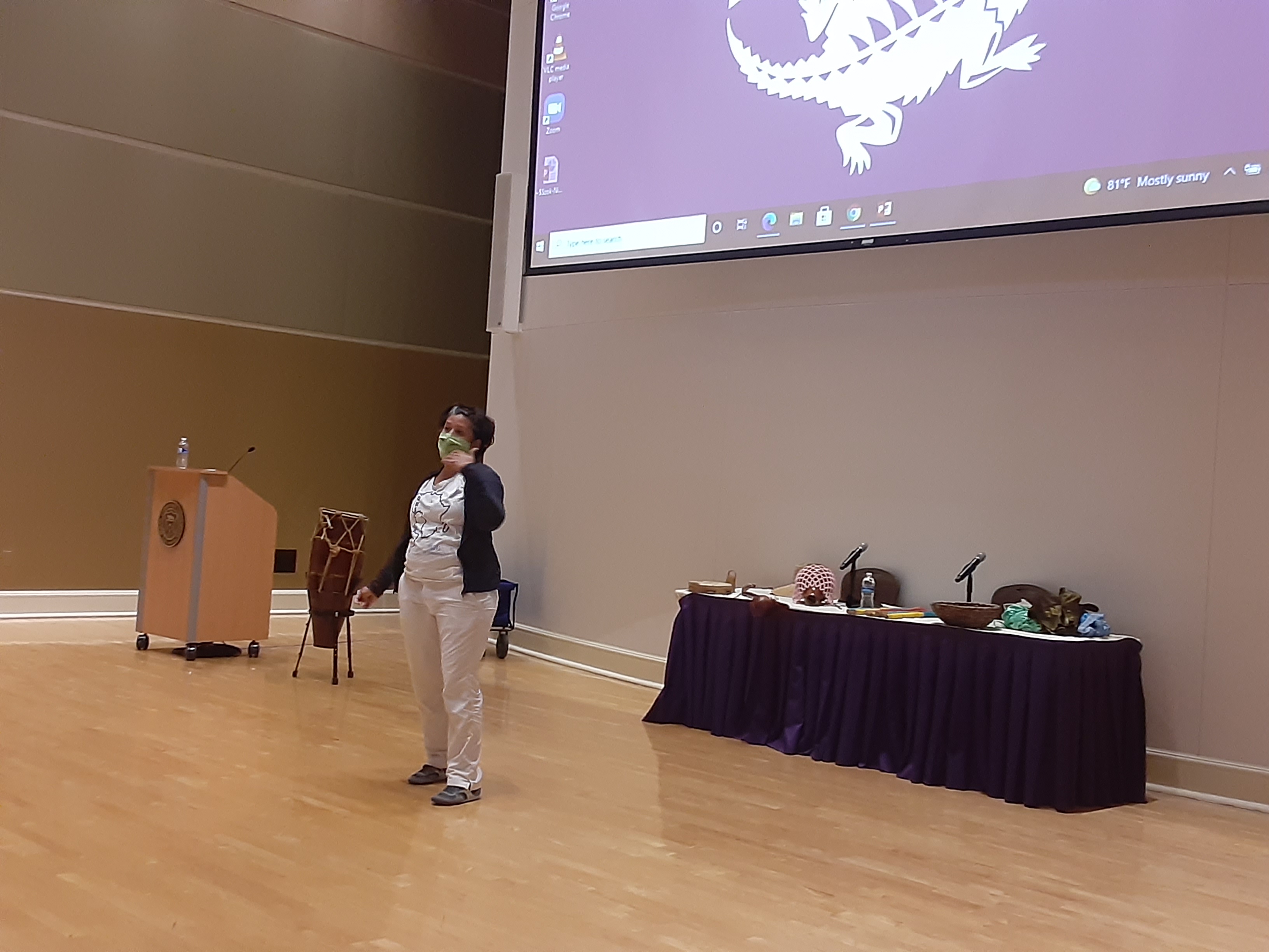 Lindsay Puente, Ph.D., from the College of Fine Arts, speaks on Brazilian Capoeira during "Symposium on Afro-Latin American History and Culture 2021."