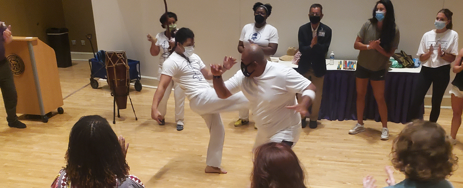 A Capoeira demonstration at the "Symposium on Afro-Latin American History and Culture 2021"
