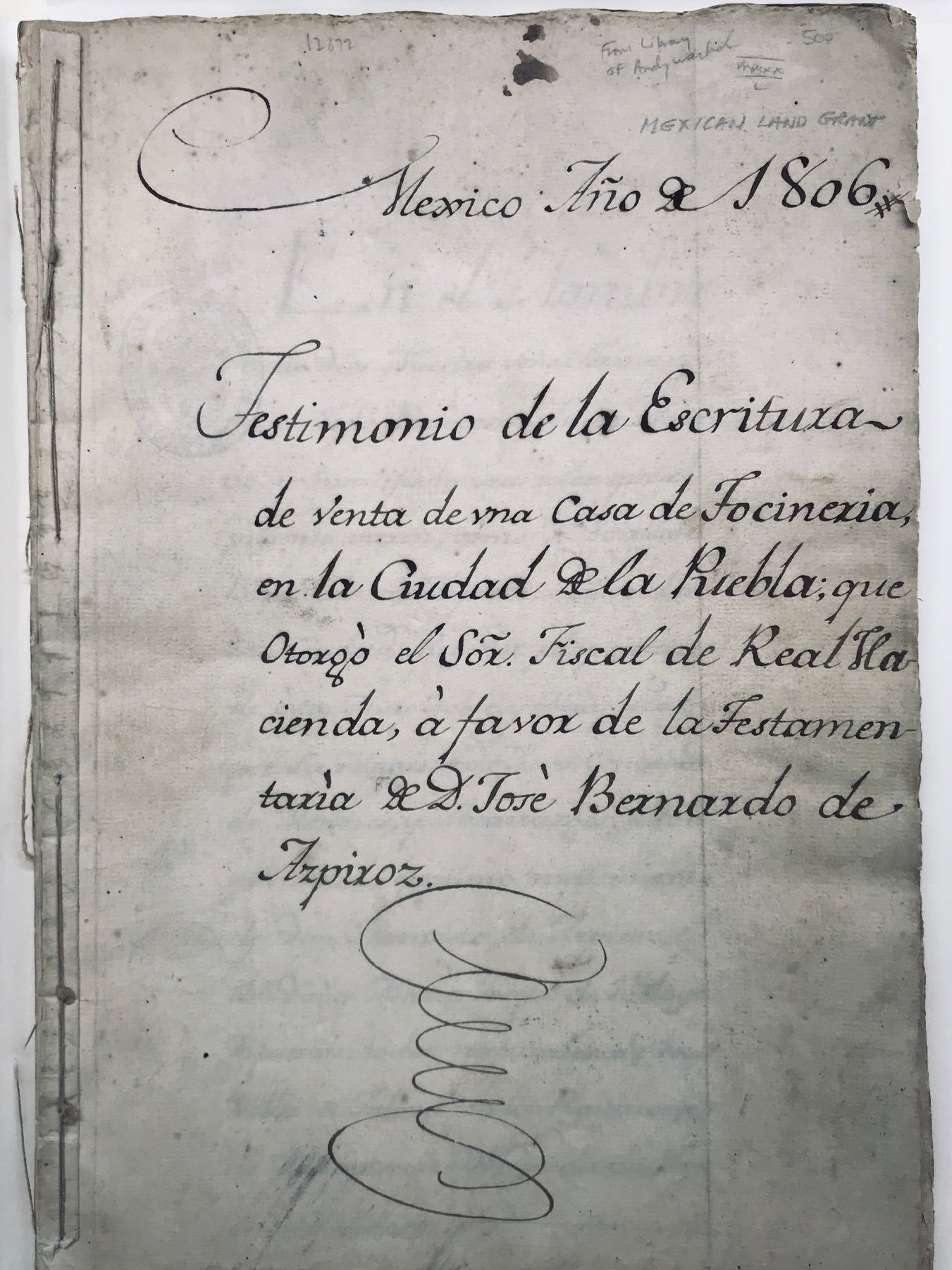 Manuscripts made during Latin America’s colonial period have caught the attention of modern collectors, including pop artist Andy Warhol, who acquired this bill of sale for a bacon factory in Puebla (1806), because of its aesthetic appeal.