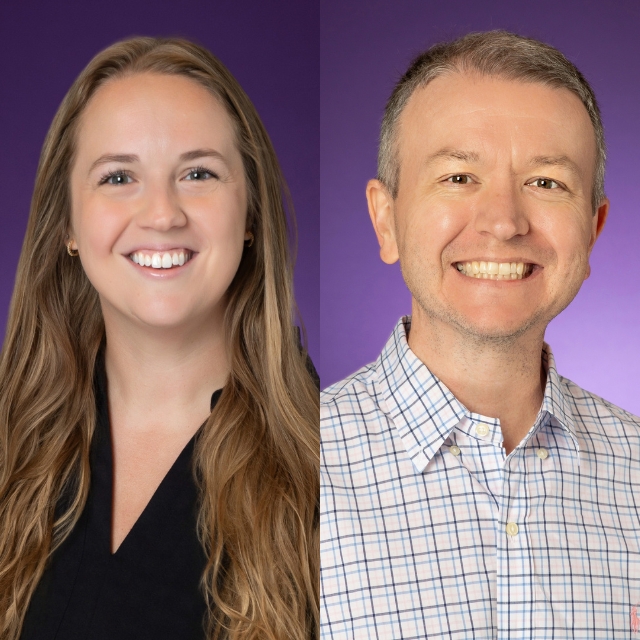 Side by side headshots of Rachael Houston (left) and Matthew Montgomery (right)